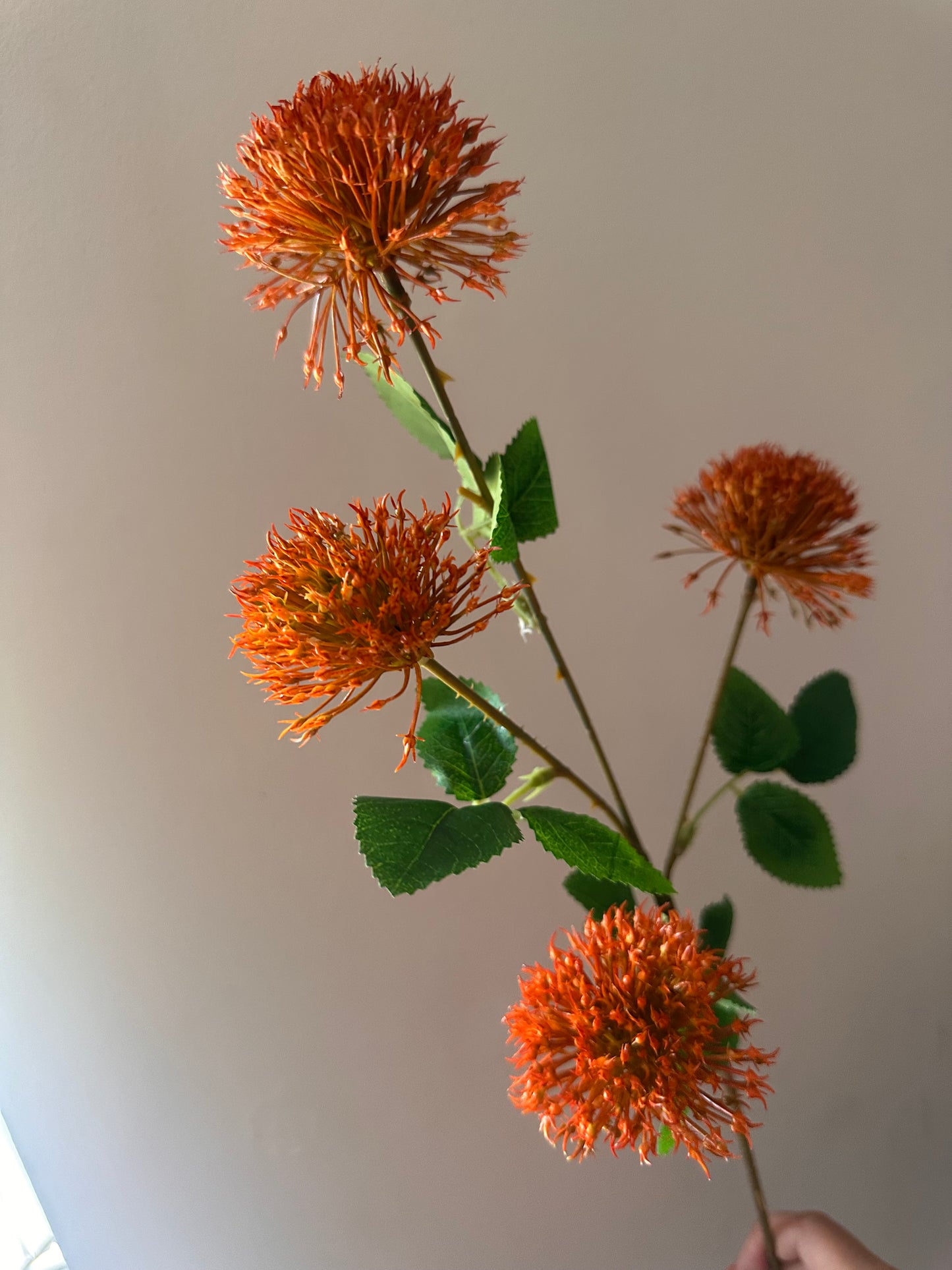 Faux Orange Fireball Flowers