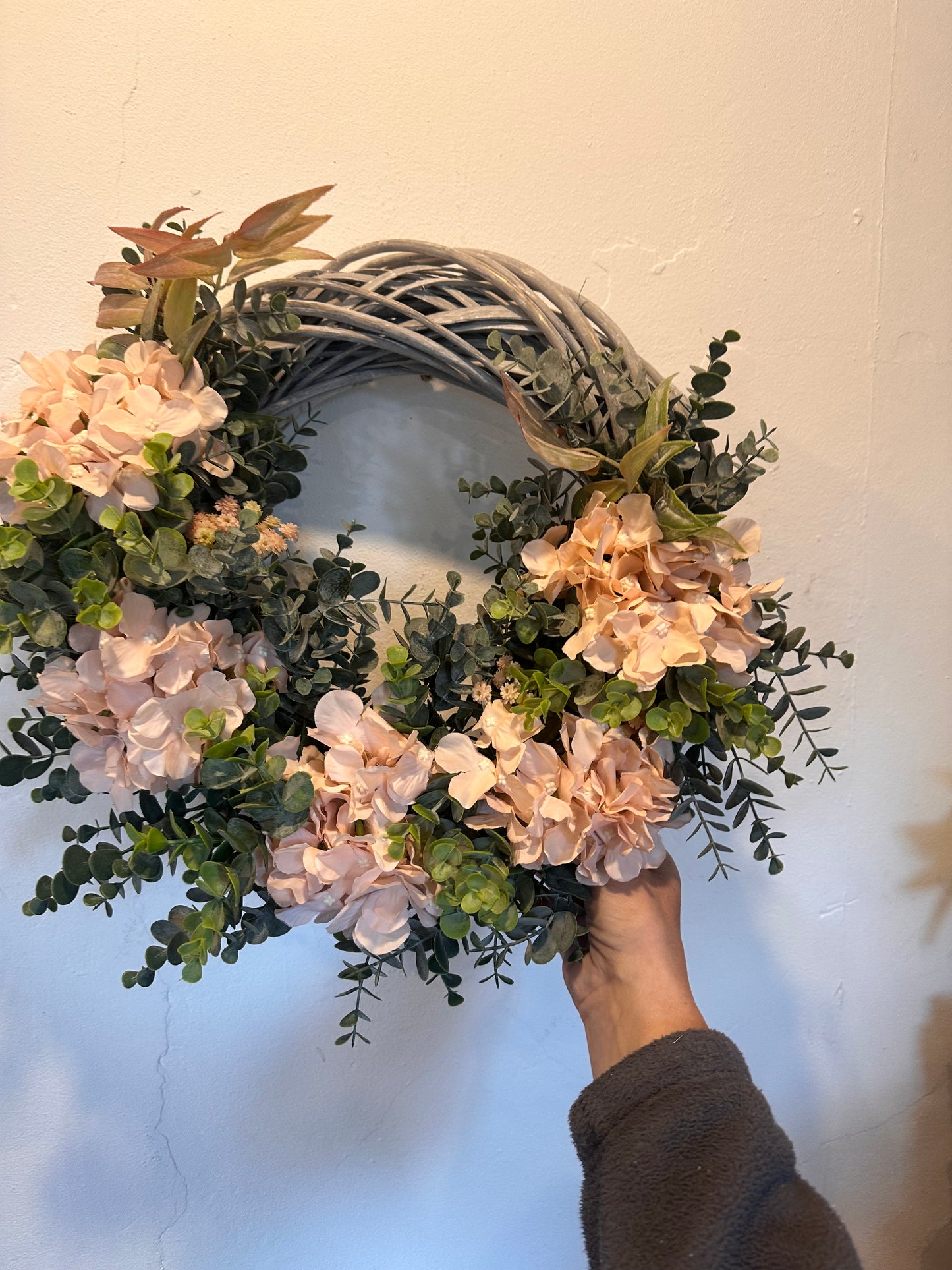 Hydrangea & Eucalyptus Wicker Wreath