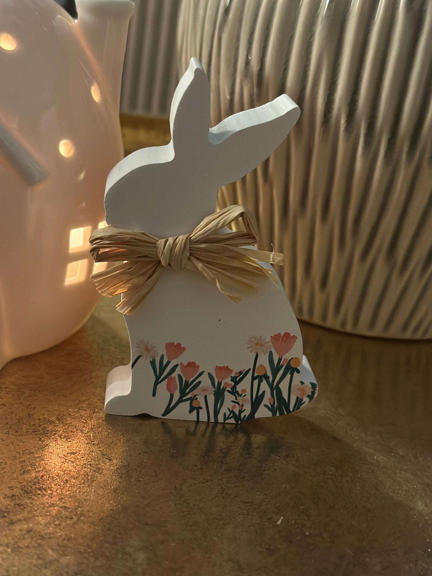 Wooden Floral Rabbit