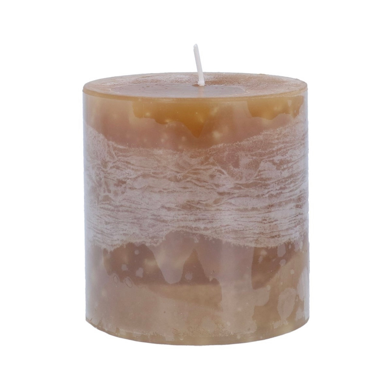 Light Amber Pillar Candle 10cm