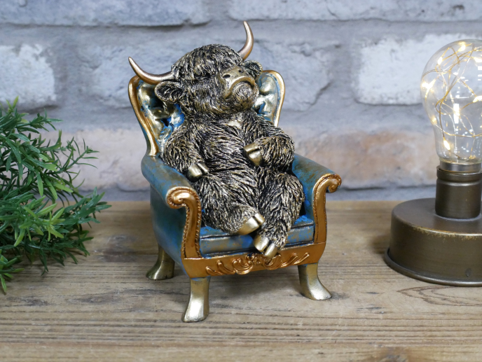Highland Cow in A Chair