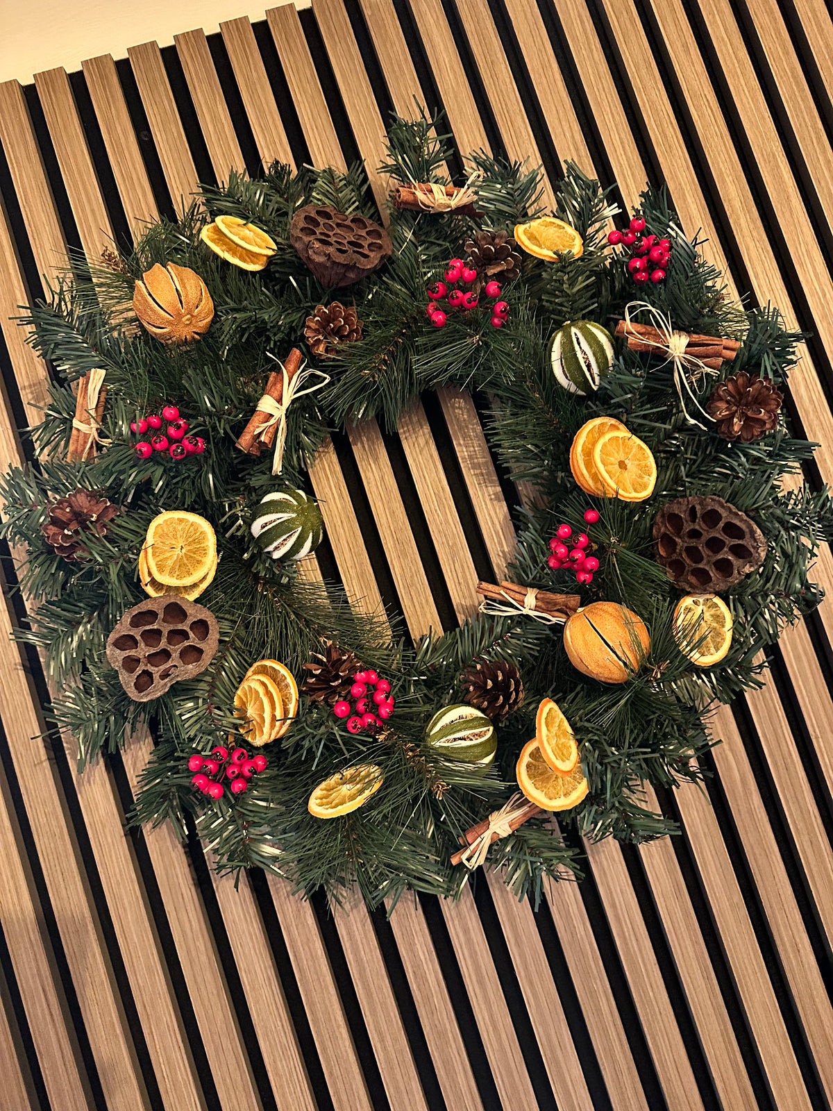 Traditional Faux DIY Christmas Wreath
