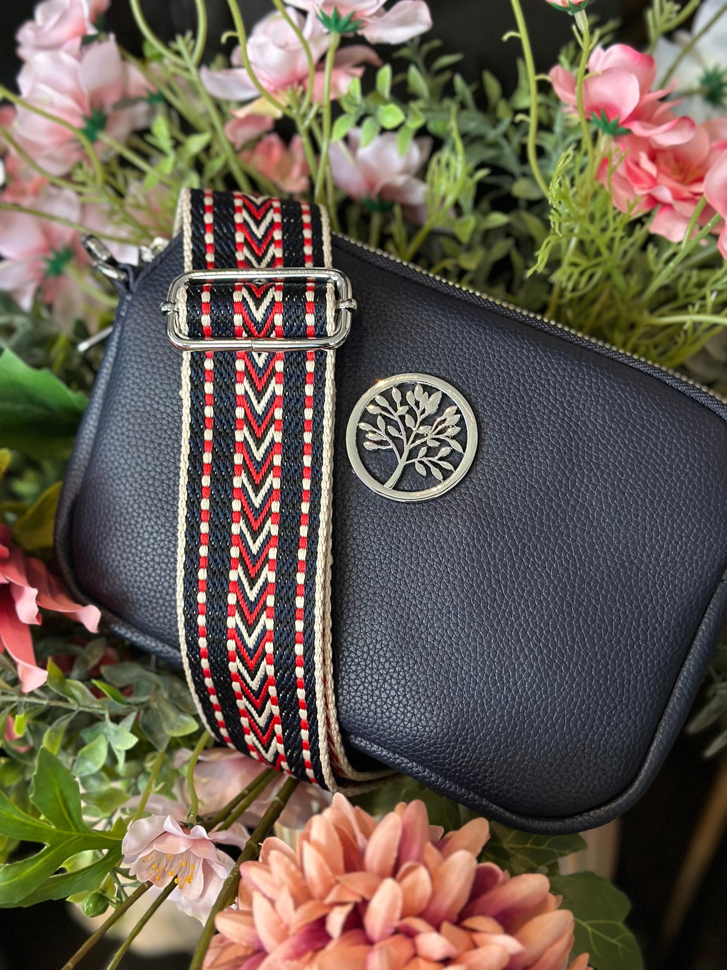 Double Compartment Soft Leather Look Crossbody Bag