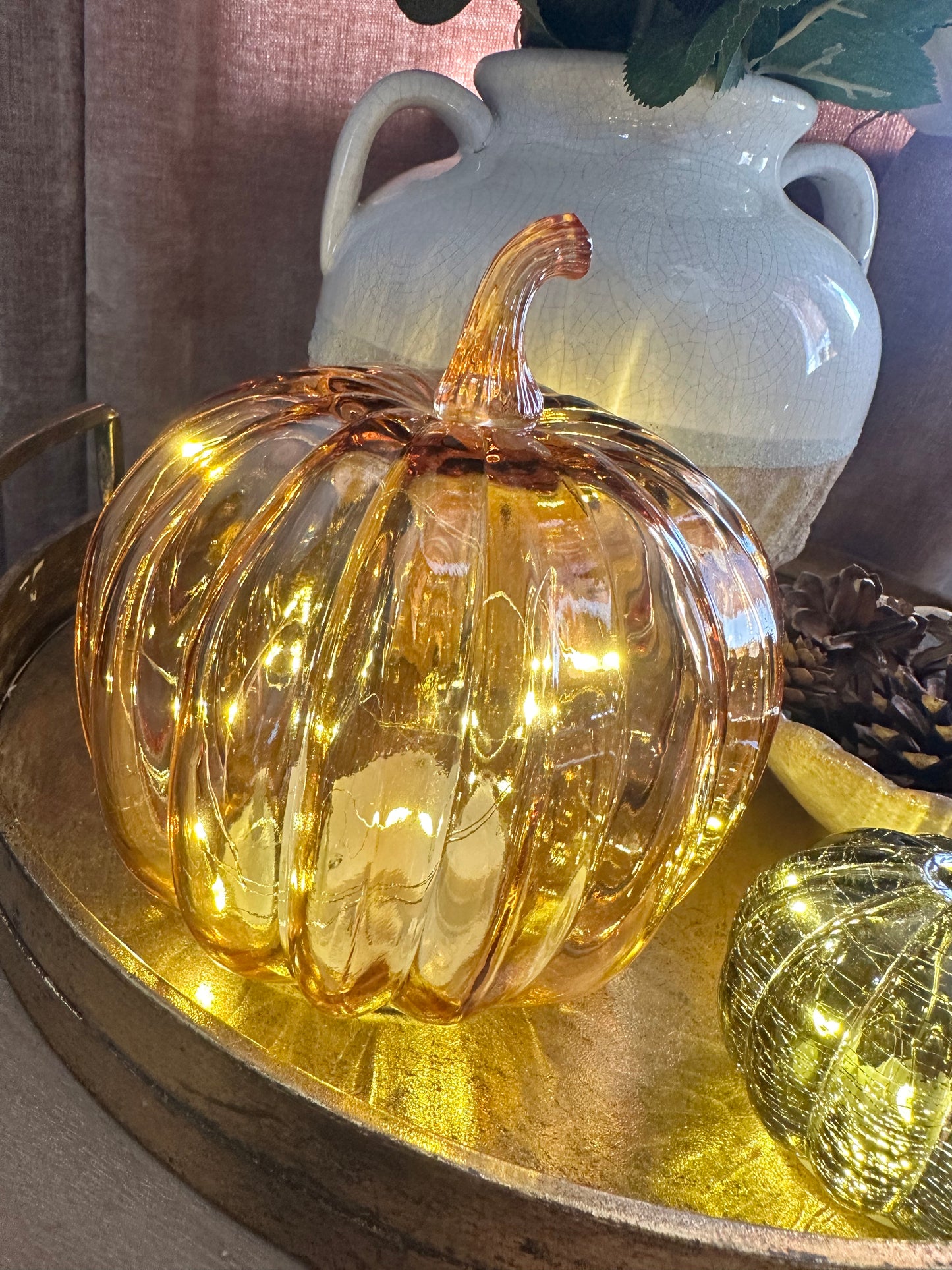 Glass LED Pumpkin