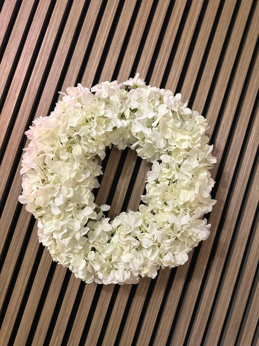 Faux White Hydrangea Wreath