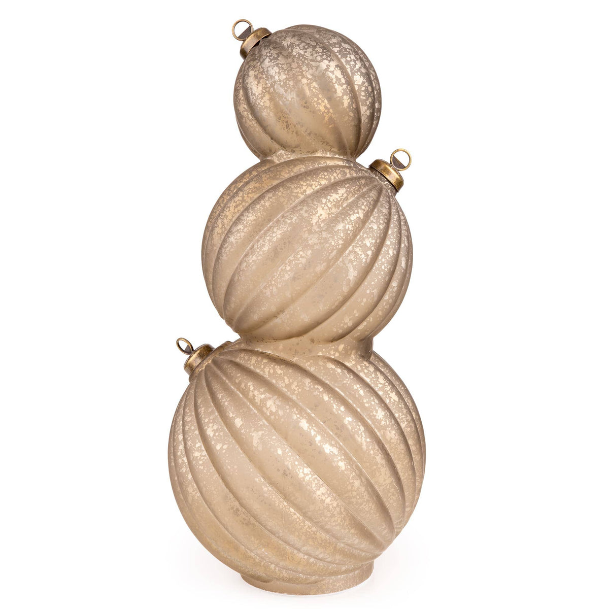3 Stacking Glass Baubles with LED Lights - Champagne 1pk