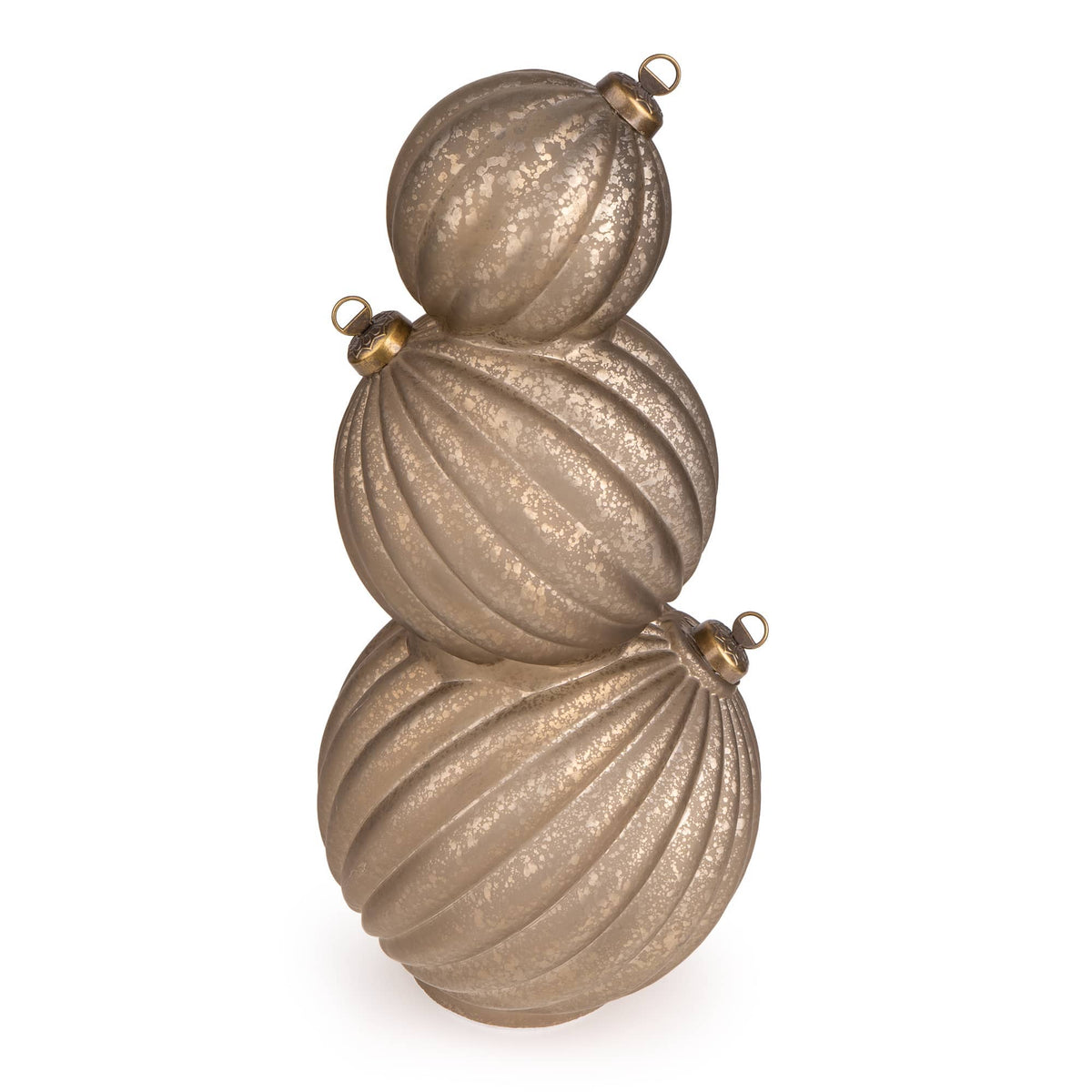 3 Stacking Glass Baubles with LED Lights - Champagne 1pk
