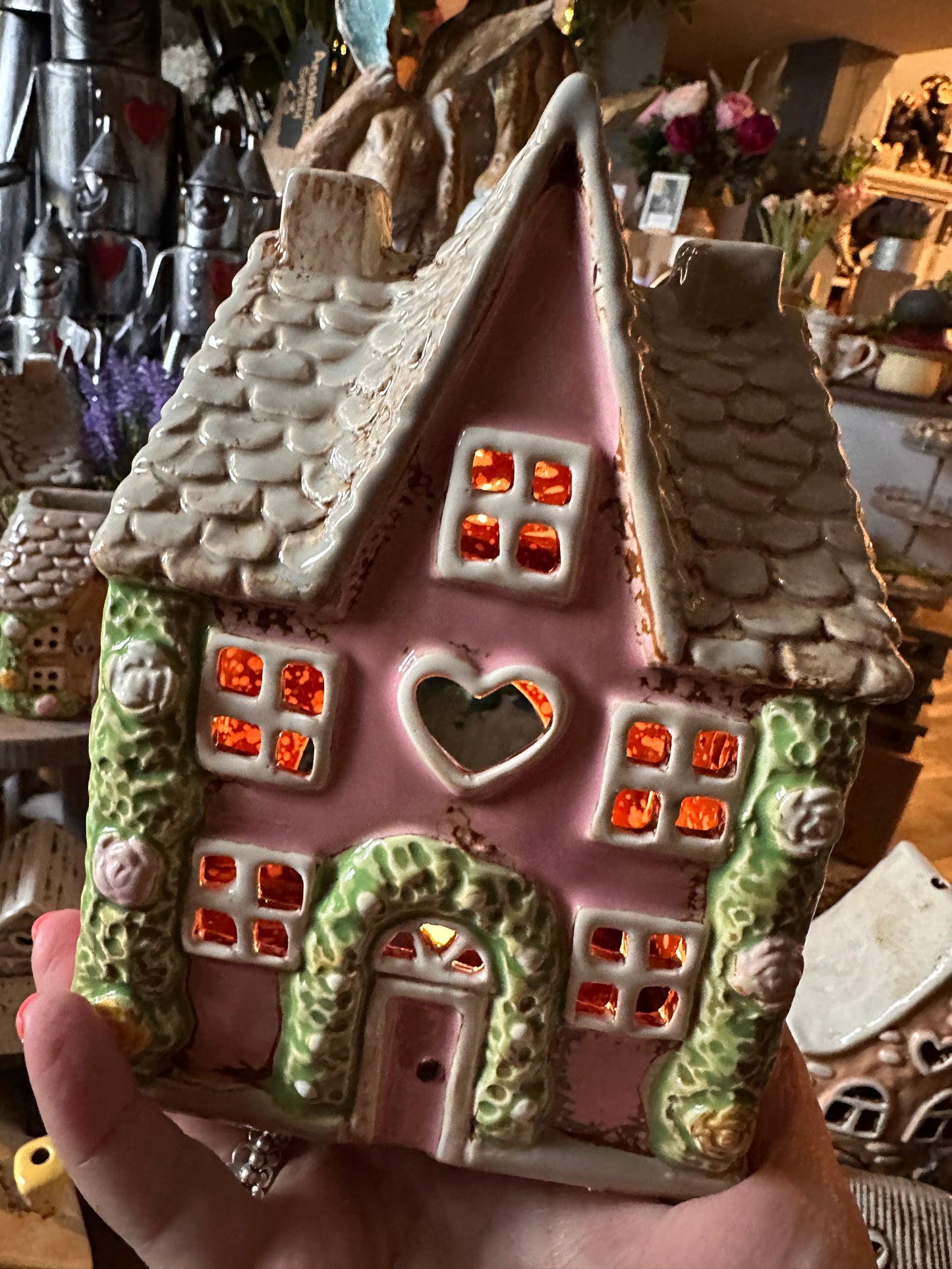 Cottage Garden Stonewear Tealight House