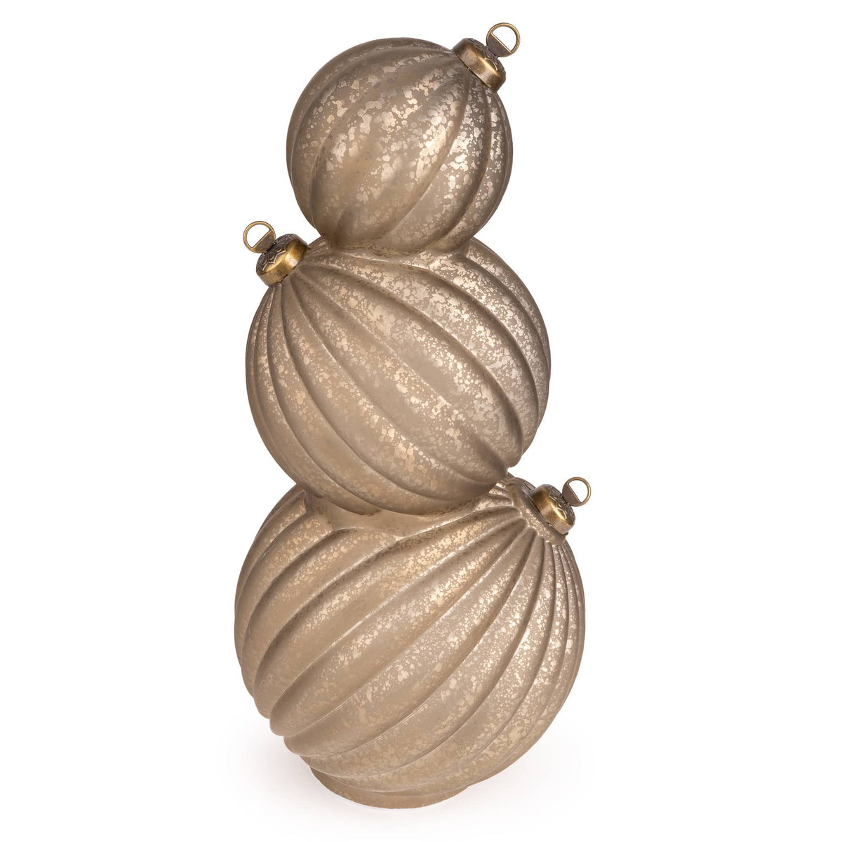 3 Stacking Glass Baubles with LED Lights - Champagne 1pk