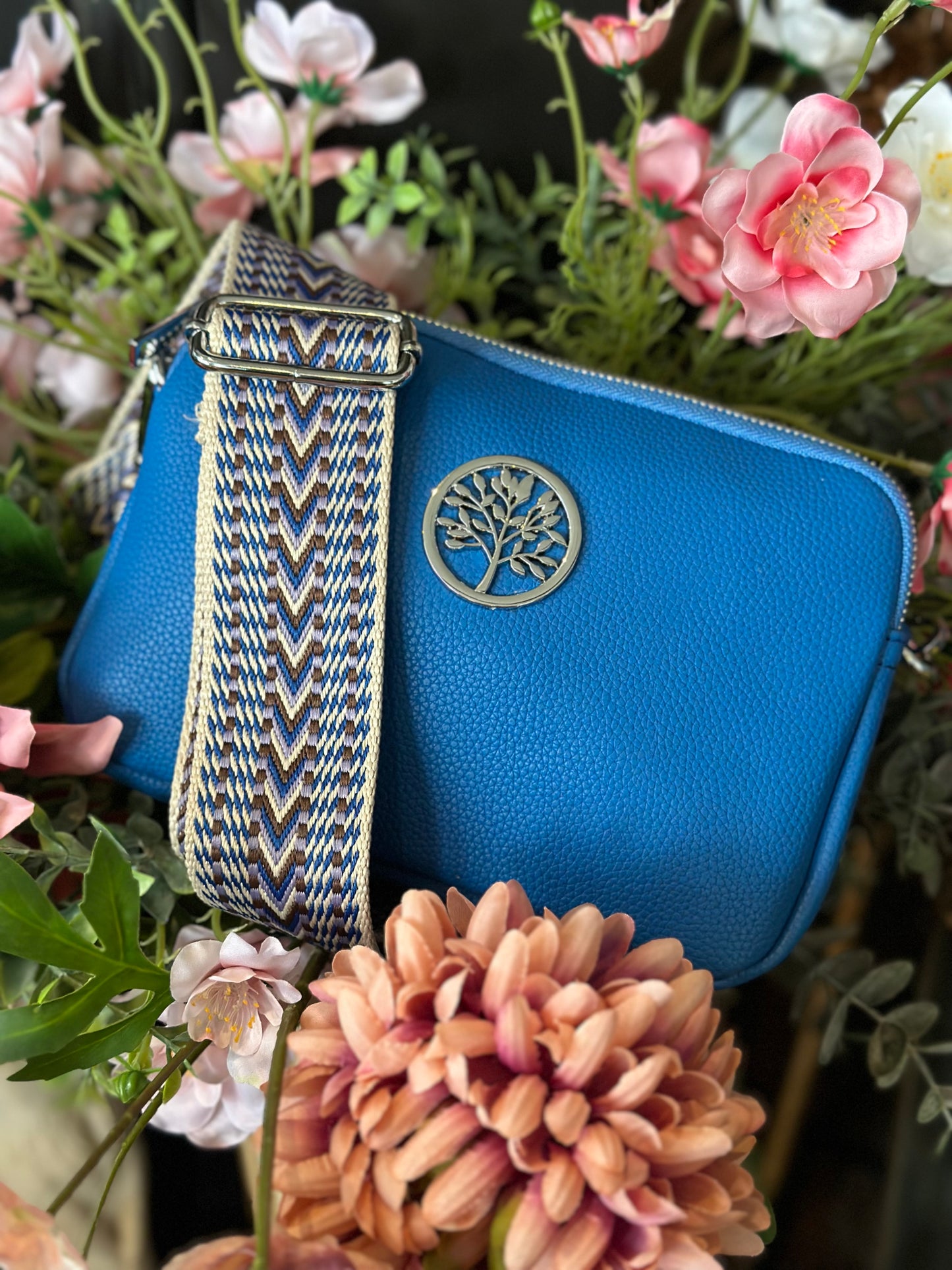 Double Compartment Soft Leather Look Crossbody Bag