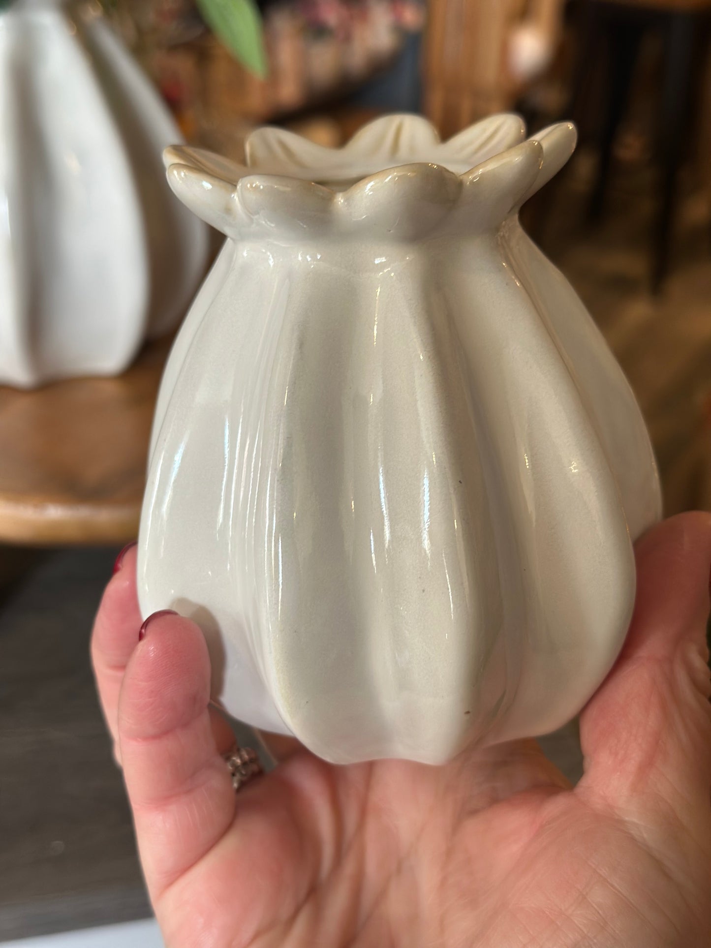 Poppy Bud White  Vases