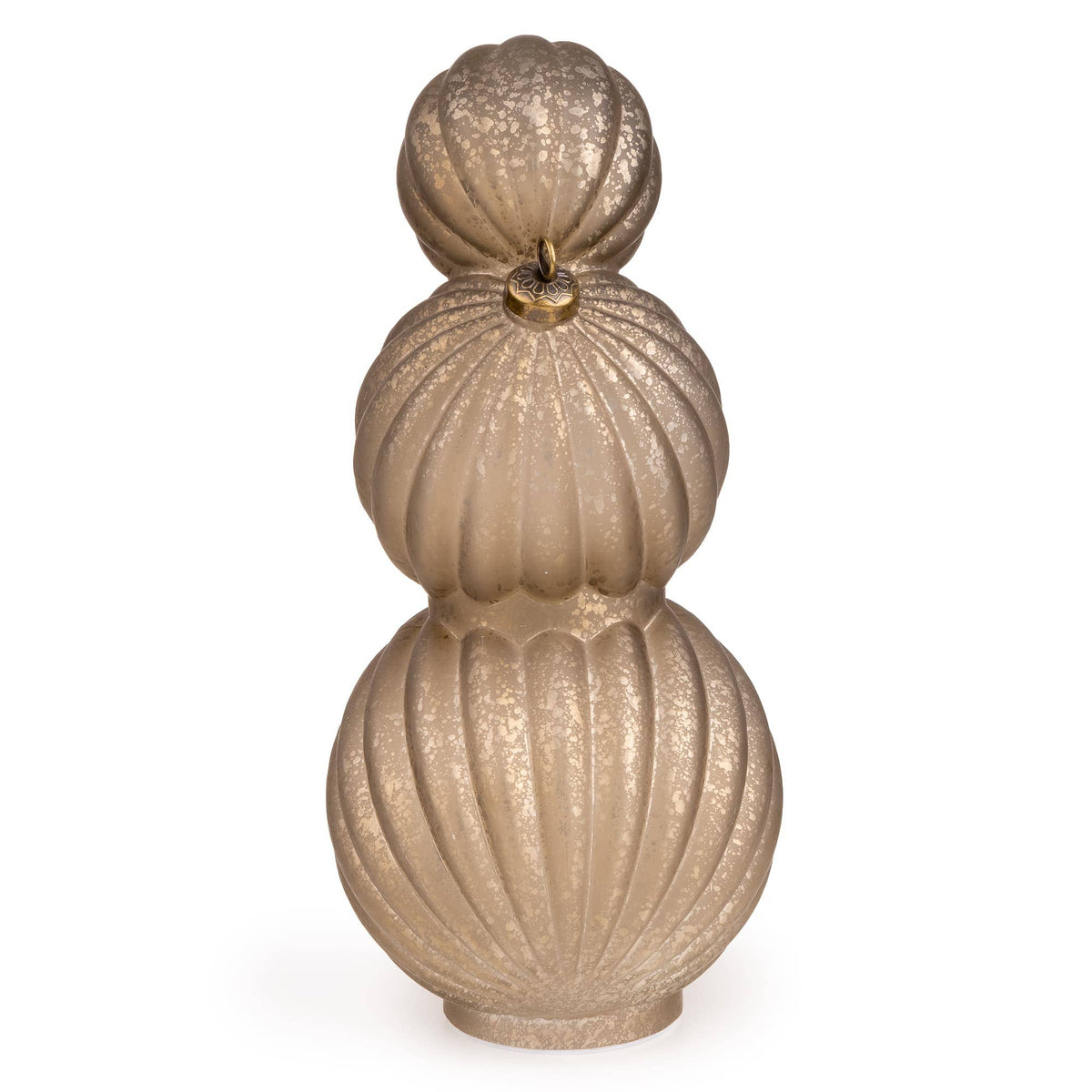 3 Stacking Glass Baubles with LED Lights - Champagne 1pk