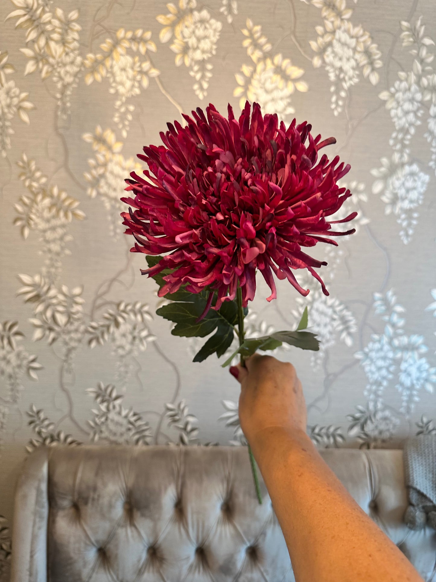 Faux Fuji Flower Stem ~ Magnenta