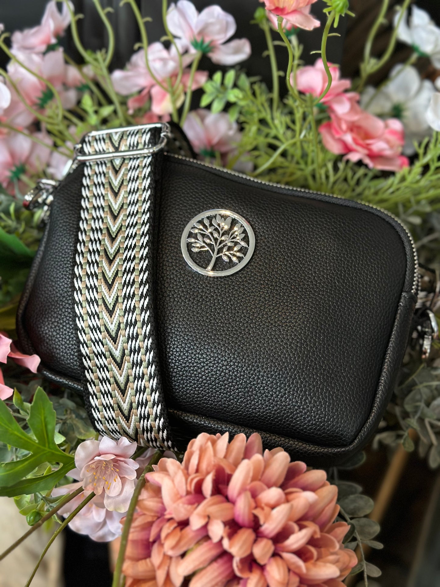 Double Compartment Soft Leather Look Crossbody Bag