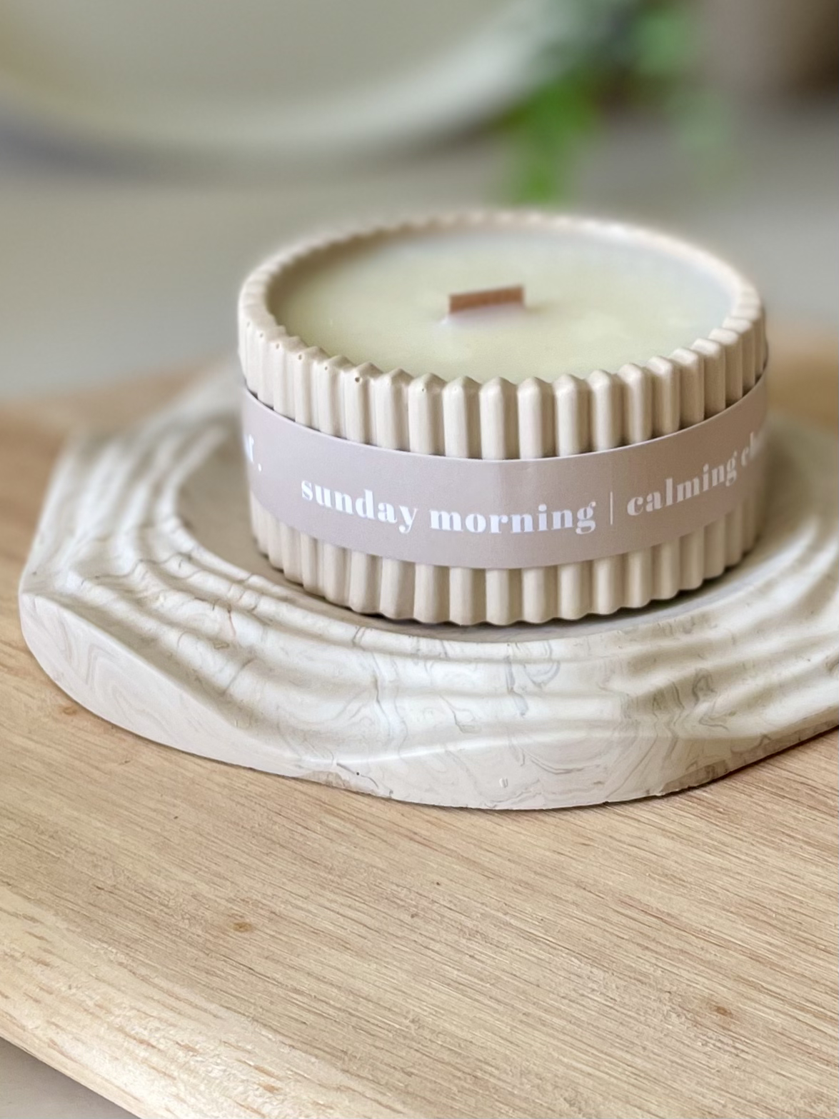 Luxury Chamomile Scented Soy Wax Candle / Scandi Inspired