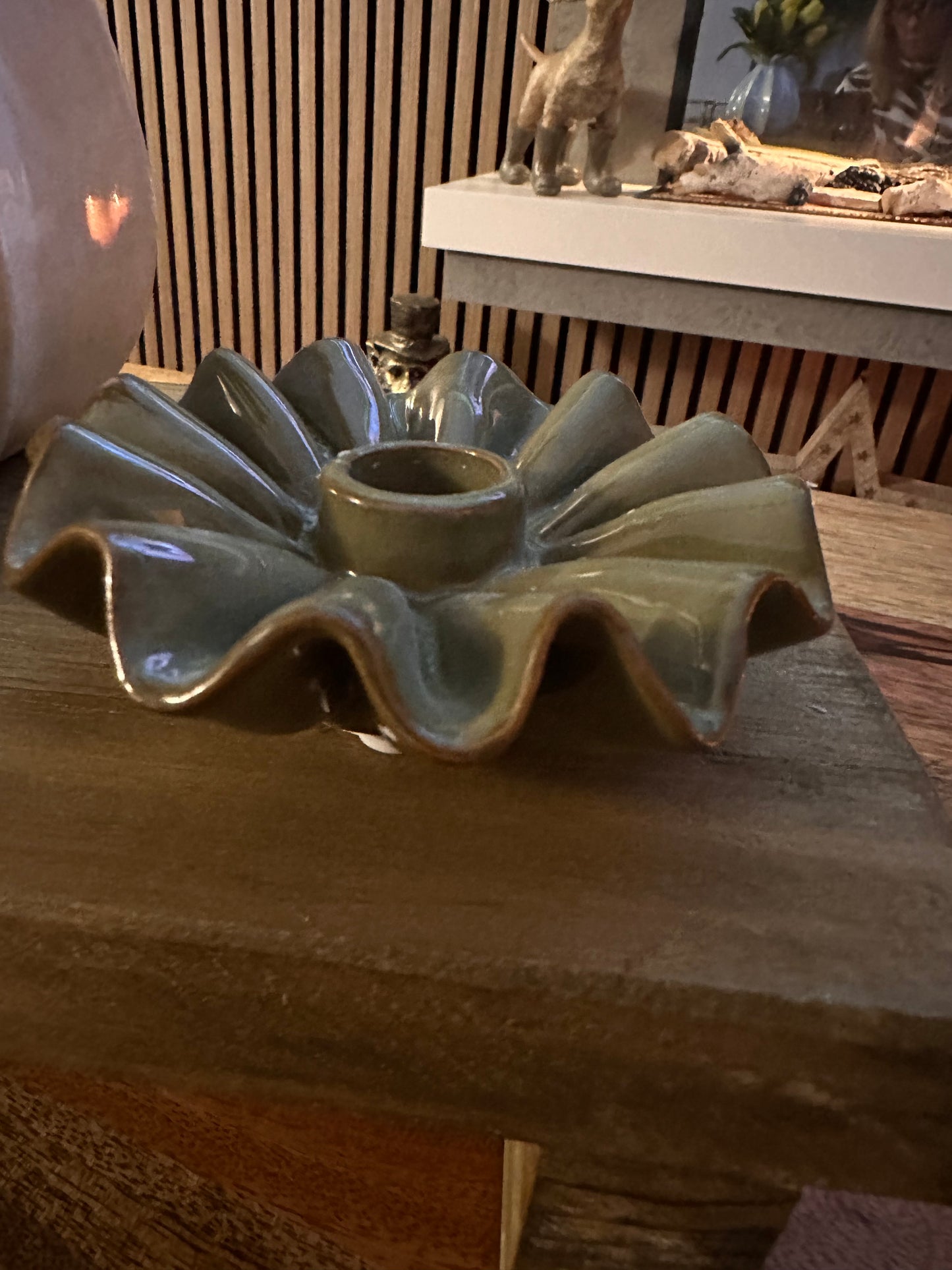 Porcelain Green Taper Candle Holder