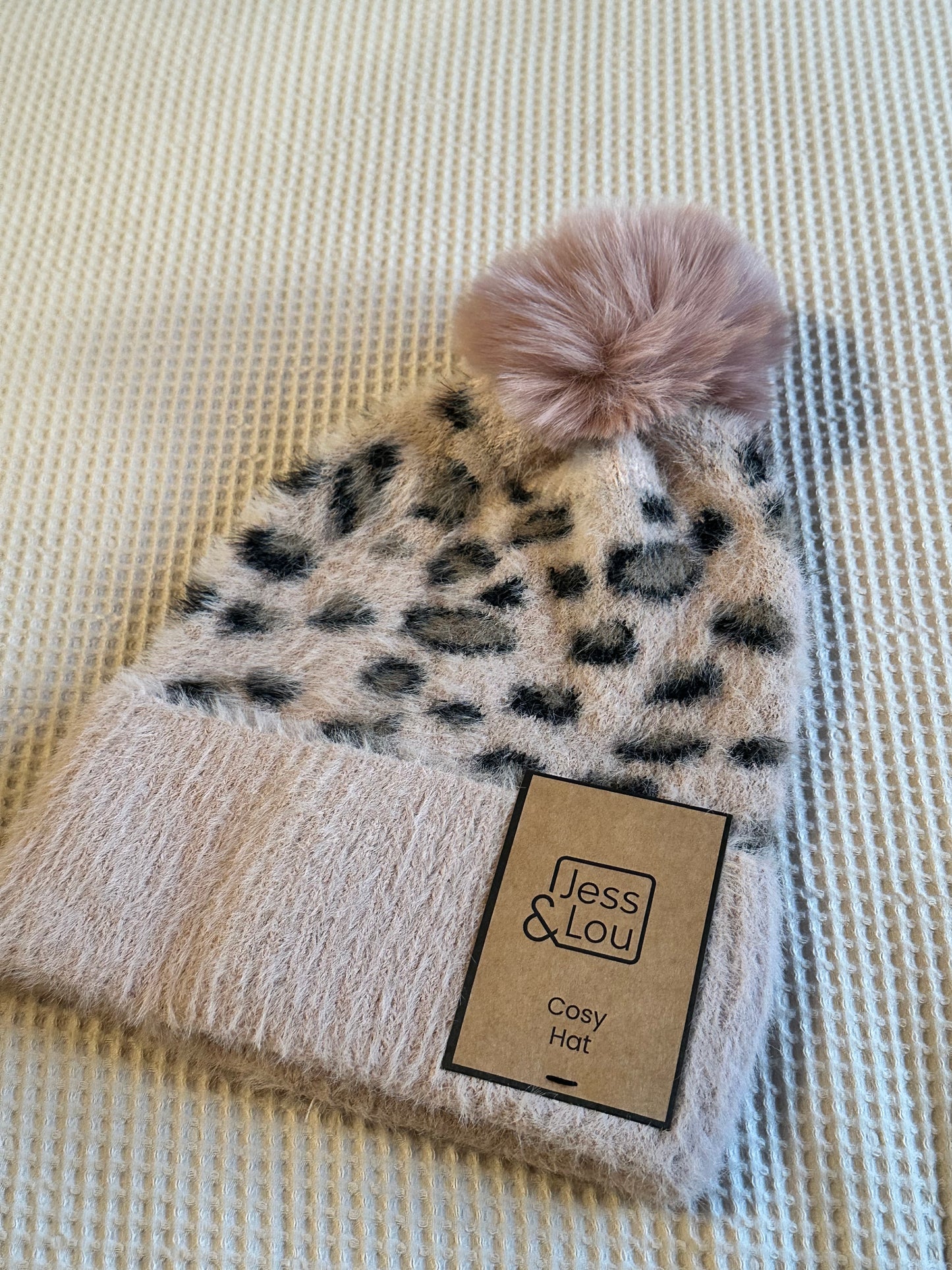 Pink Fluffy Leopard Print Ladies Accessories