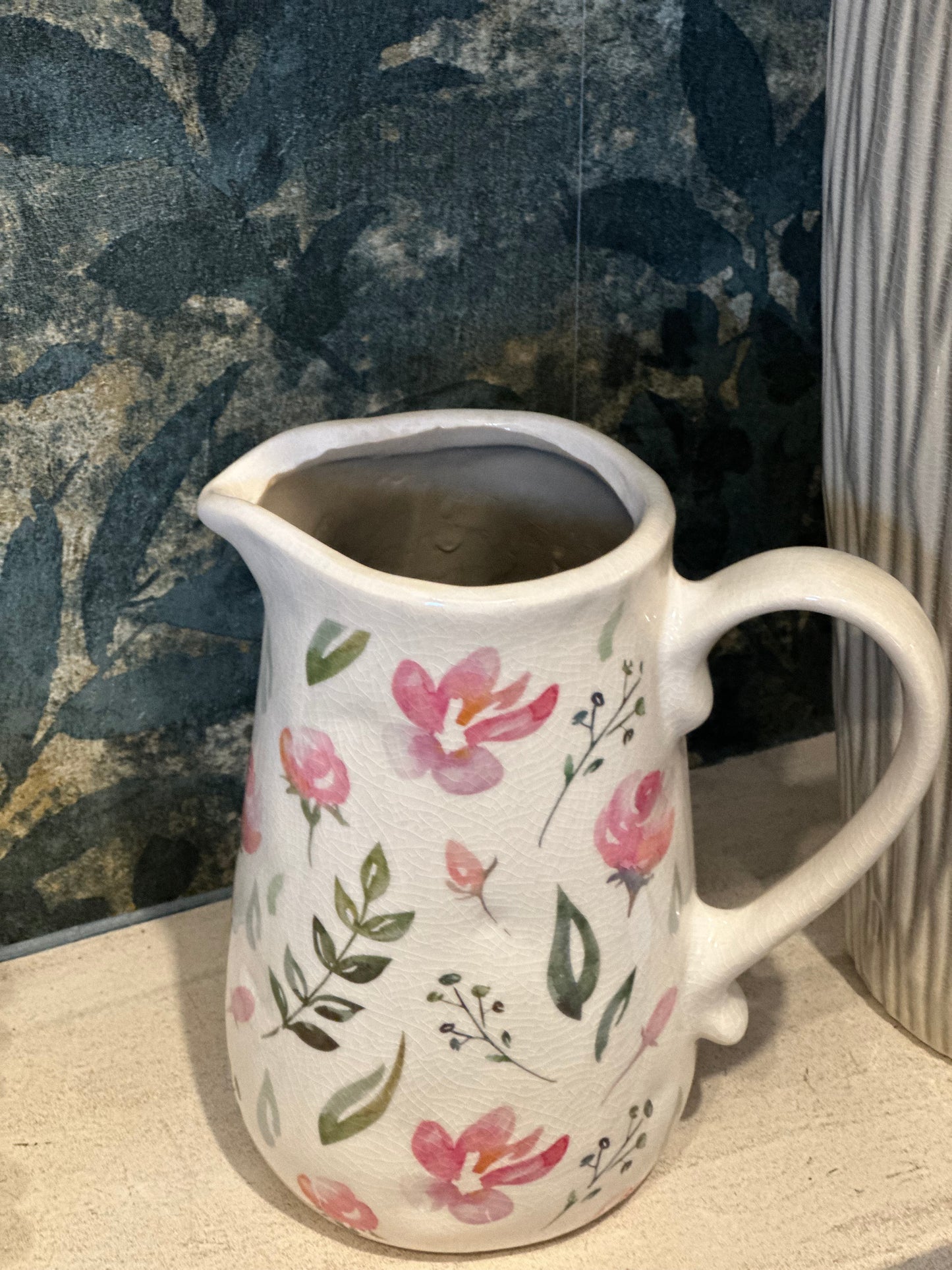 Vintage Style Flower Jug with or without Faux Dried Stems