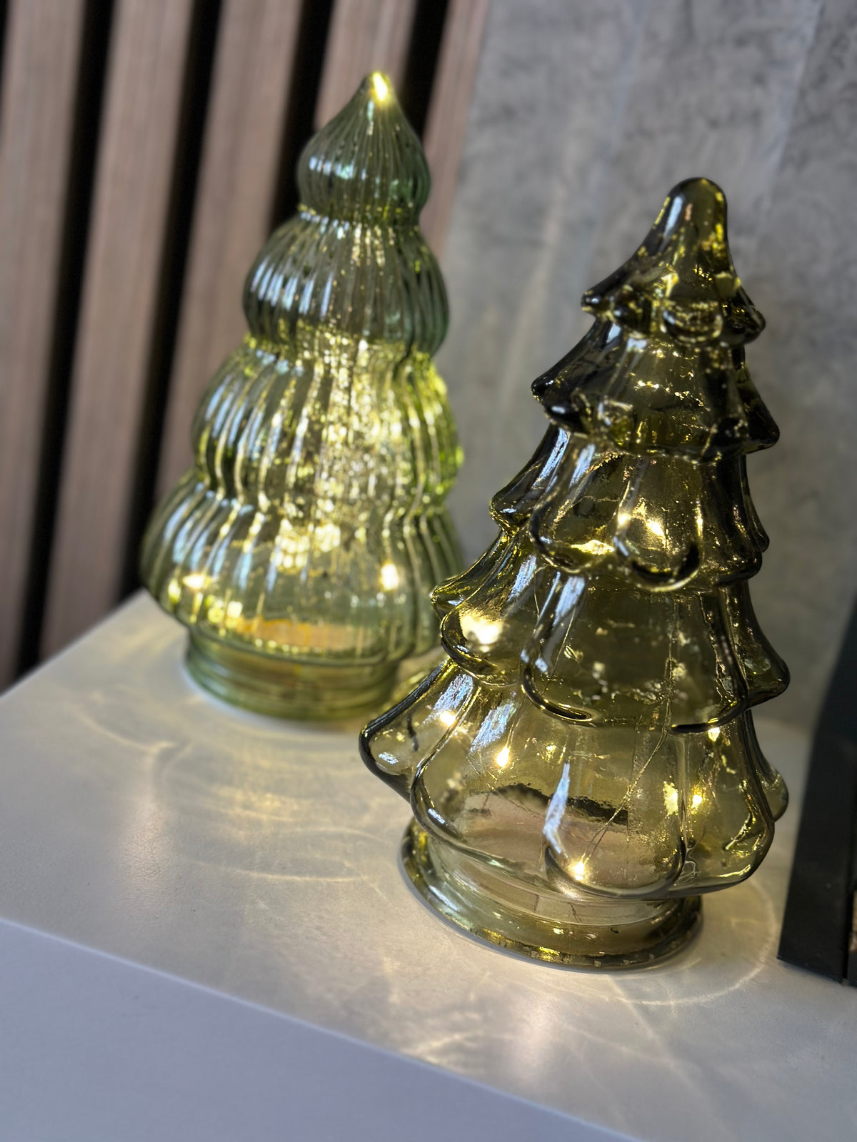 Decorative Green Glass Christmas Trees
