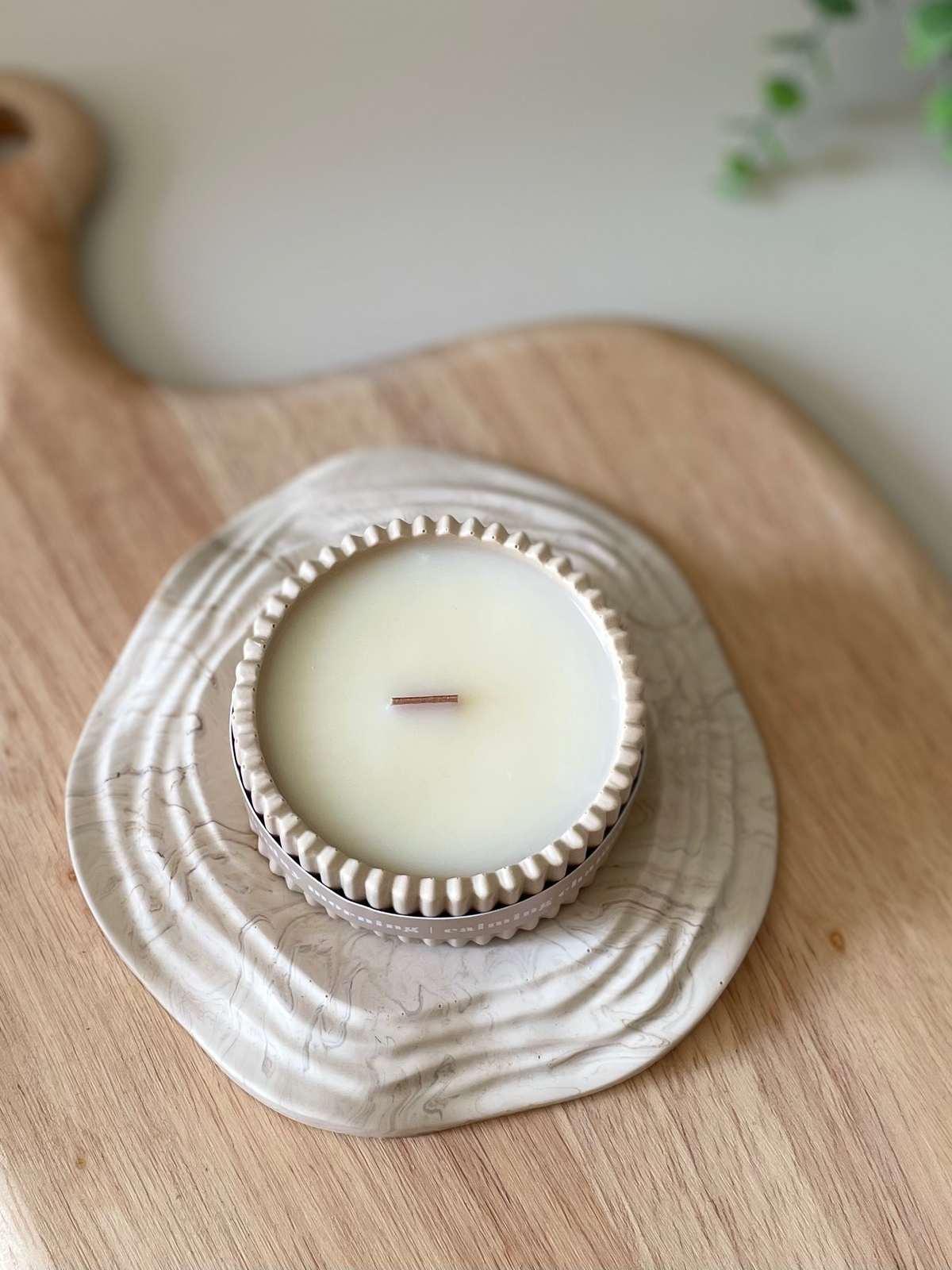 Luxury Chamomile Scented Soy Wax Candle / Scandi Inspired
