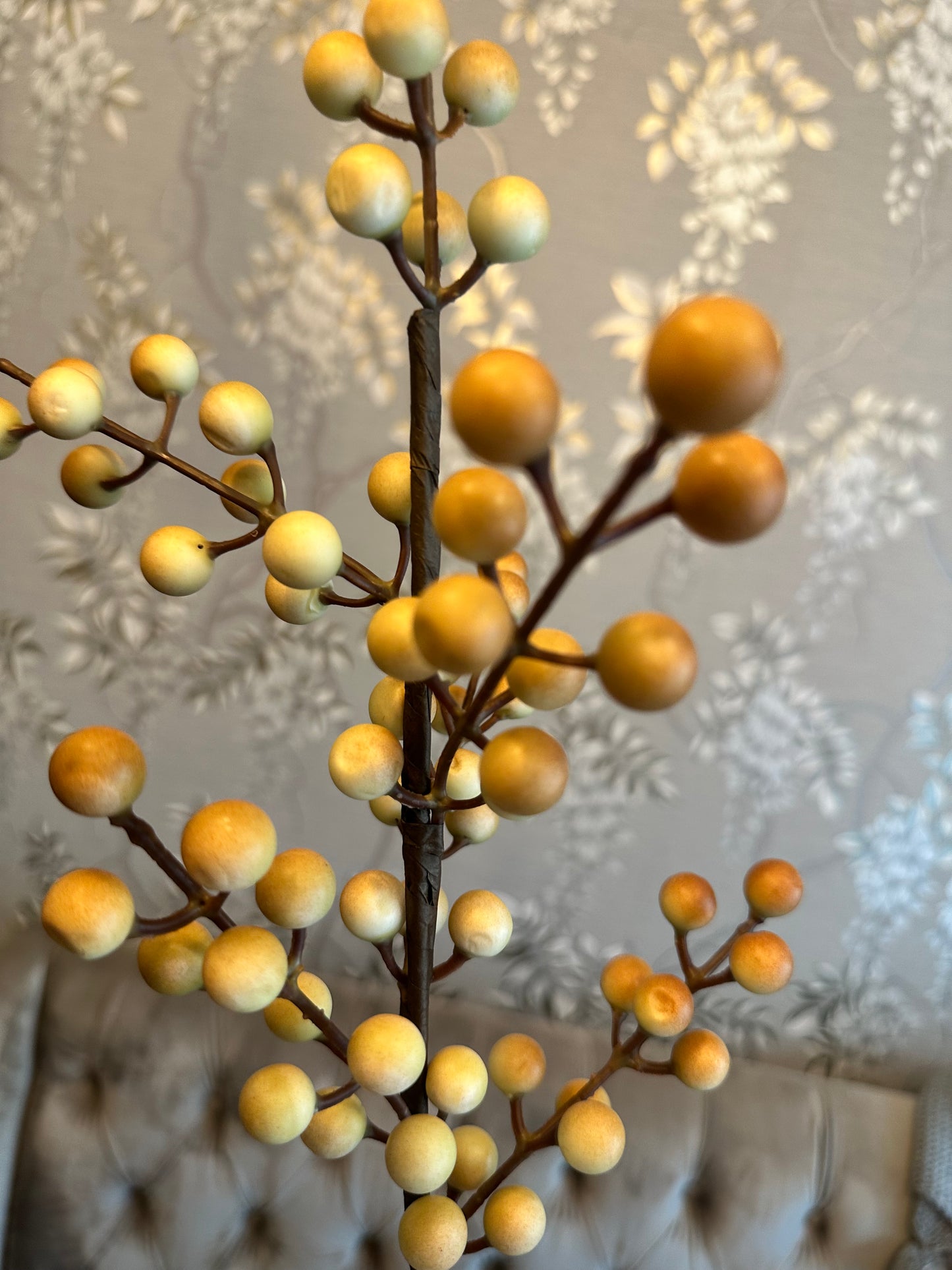 Faux Coffee Decorative Berry Stem
