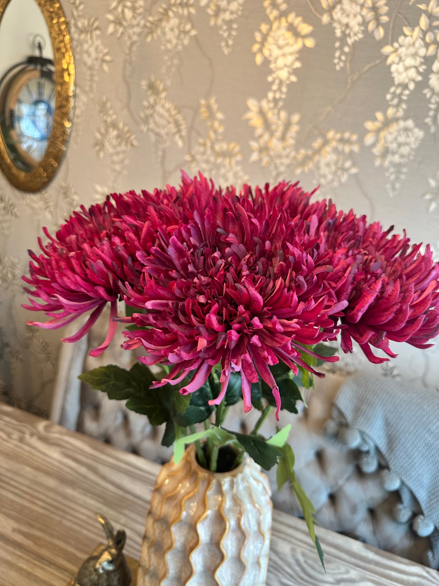 Faux Fuji Flower Stem ~ Magnenta