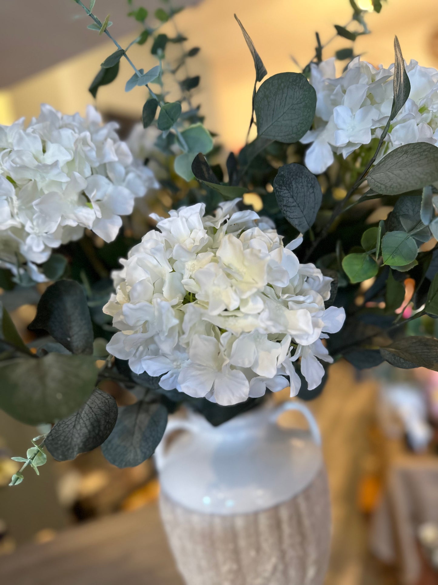 Faux Hydrangea Ivory Single Stem