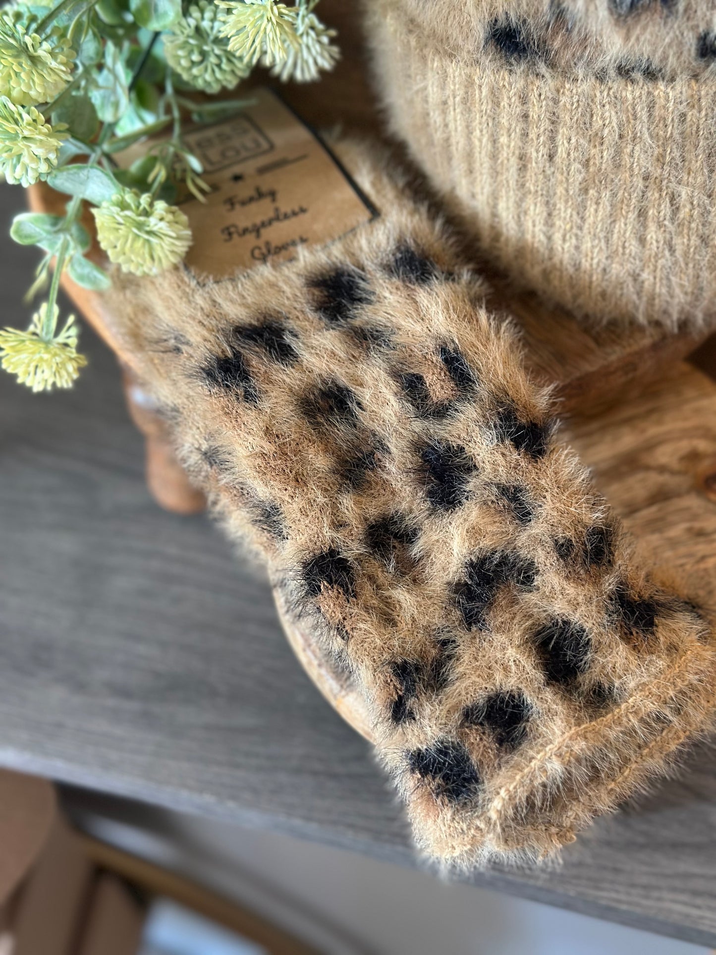 Leopard Fingerless Gloves
