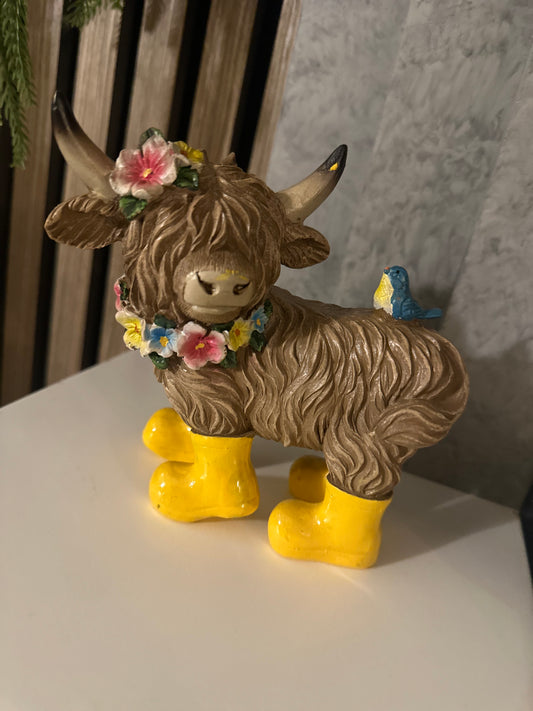 Highland Cows with Yellow Wellies | Choice of Two