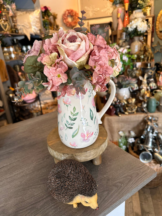 Vintage Style Flower Jug with or without Faux Dried Stems