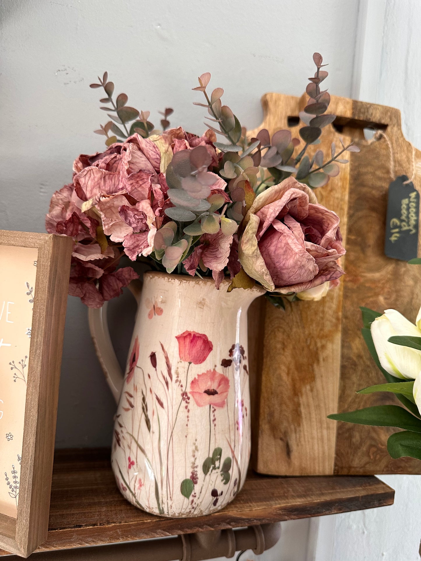 Flower Jug Vintage Style On Own or with Faux Flowers