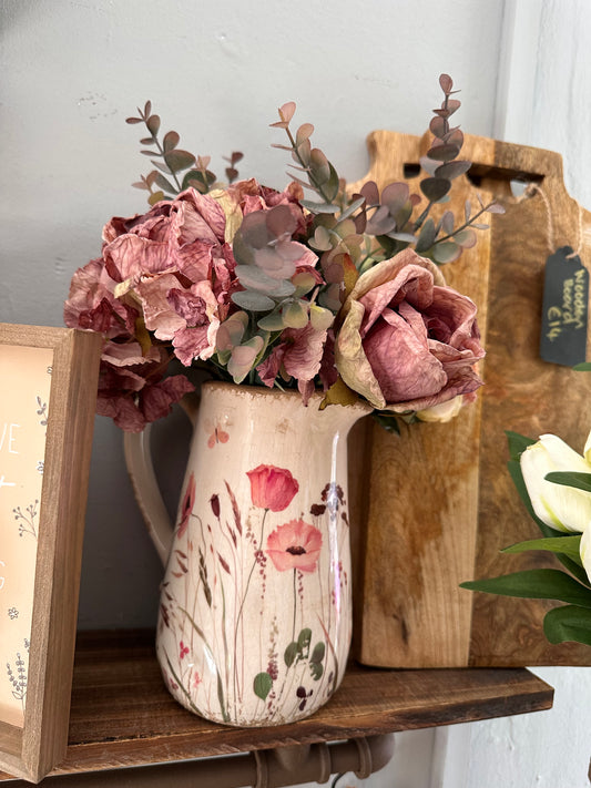 Flower Jug Vintage Style On Own or with Faux Flowers
