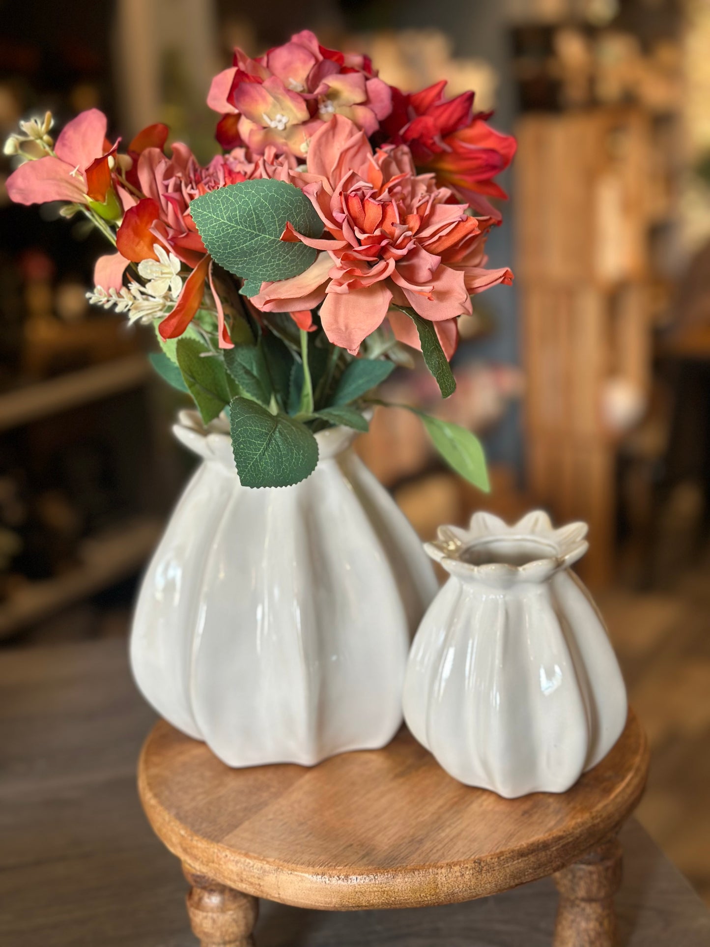 Poppy Bud White  Vases