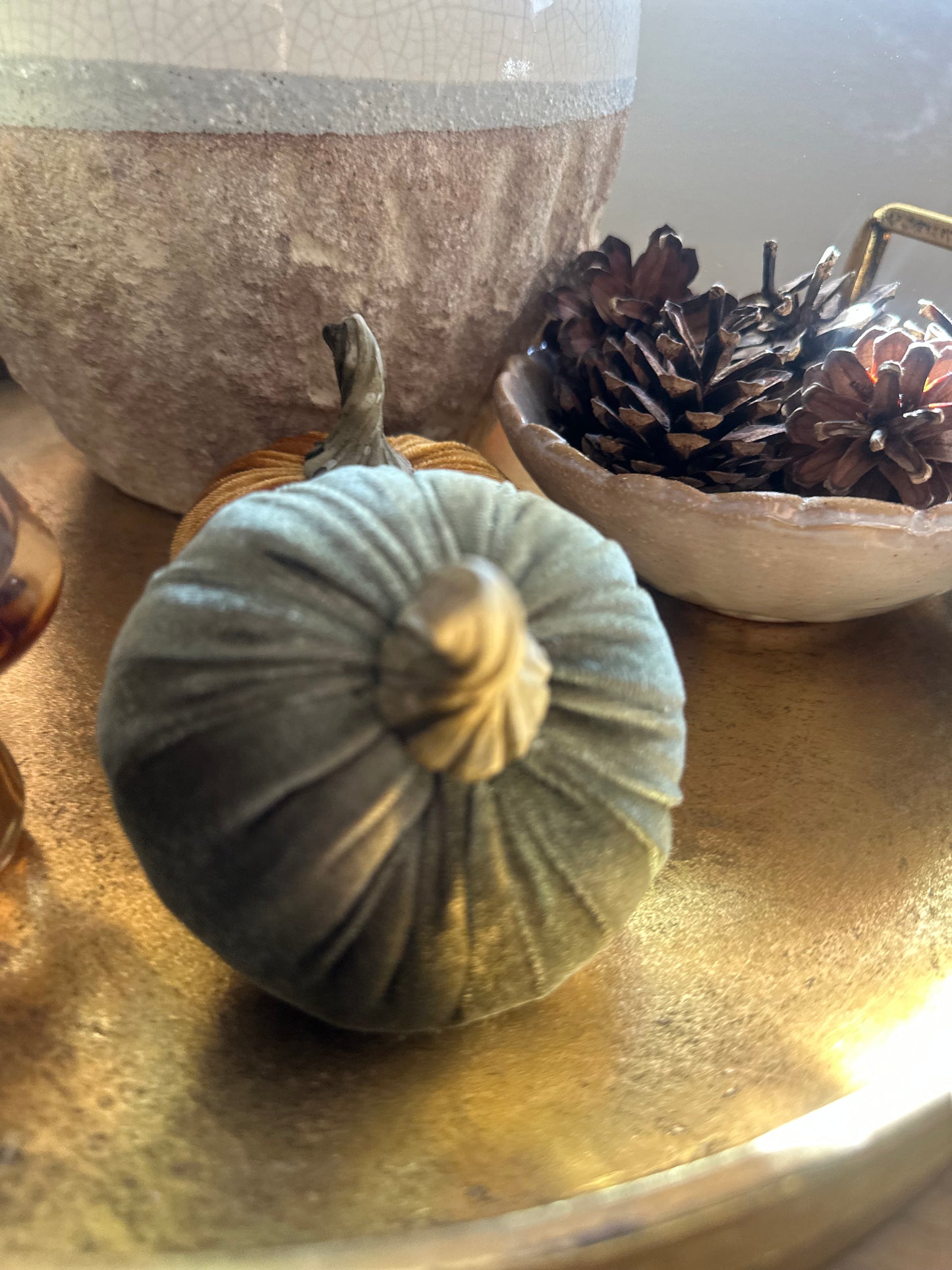 Luxury Velvet Pumpkins choice of two Colours
