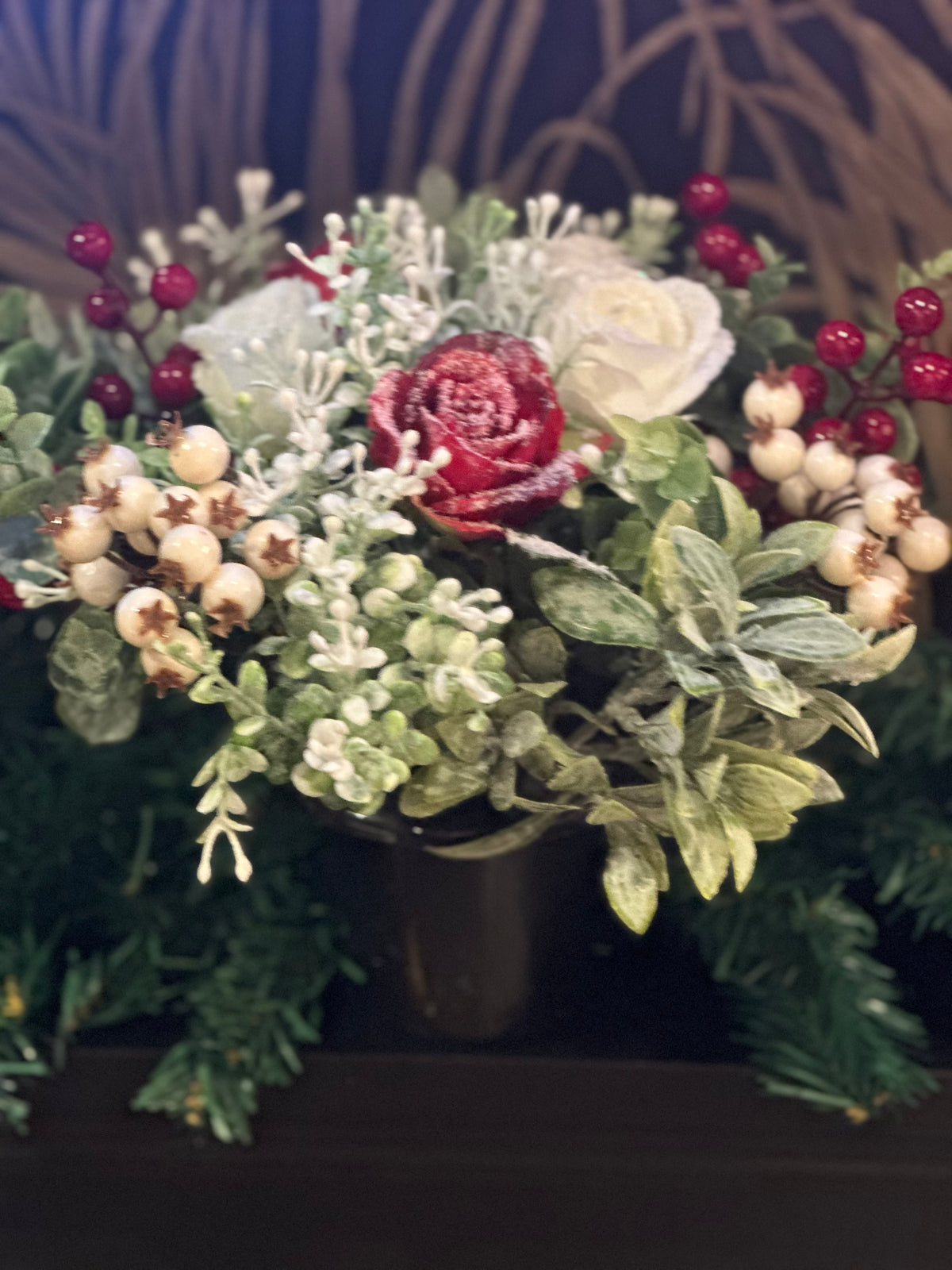 Faux Christmas Memorial Pot