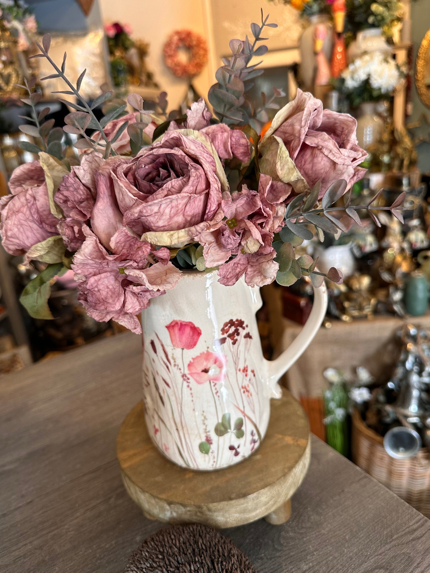 Flower Jug Vintage Style On Own or with Faux Flowers