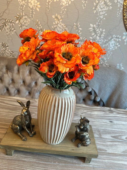 Orange Layered Poppy Spray