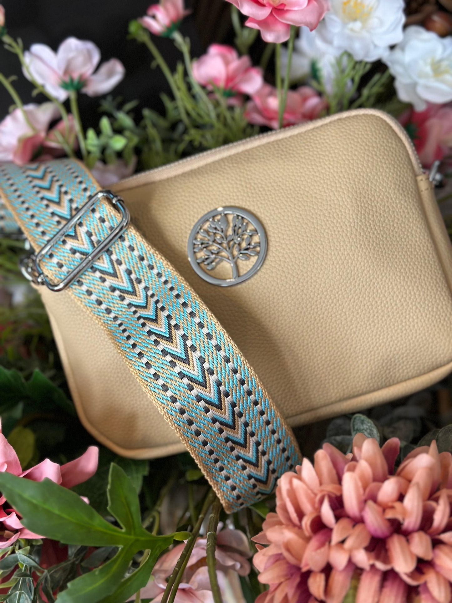 Double Compartment Soft Leather Look Crossbody Bag