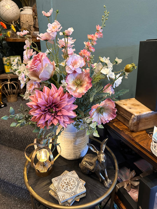 Faux Pink Flower Arrangement