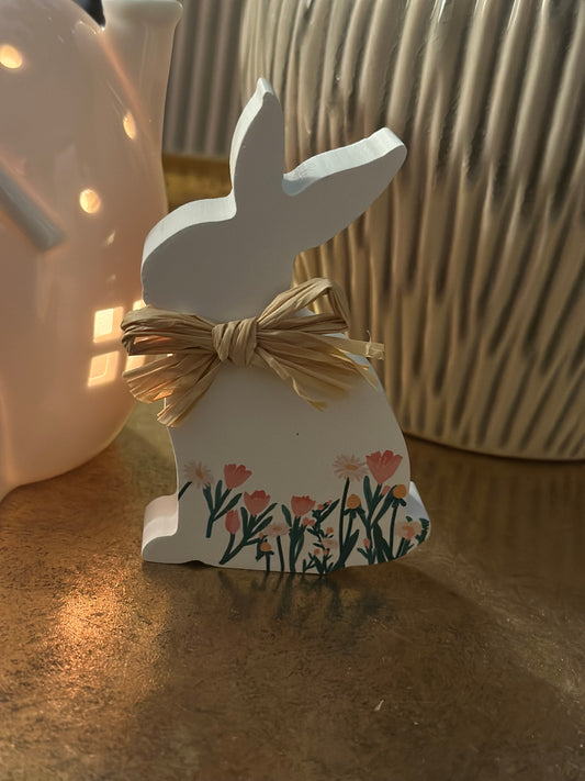 Wooden Floral Rabbit