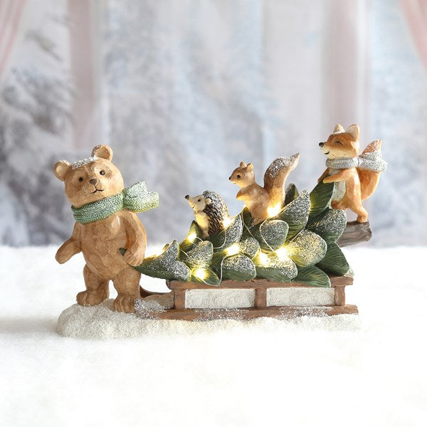 Led Animals with Sleigh