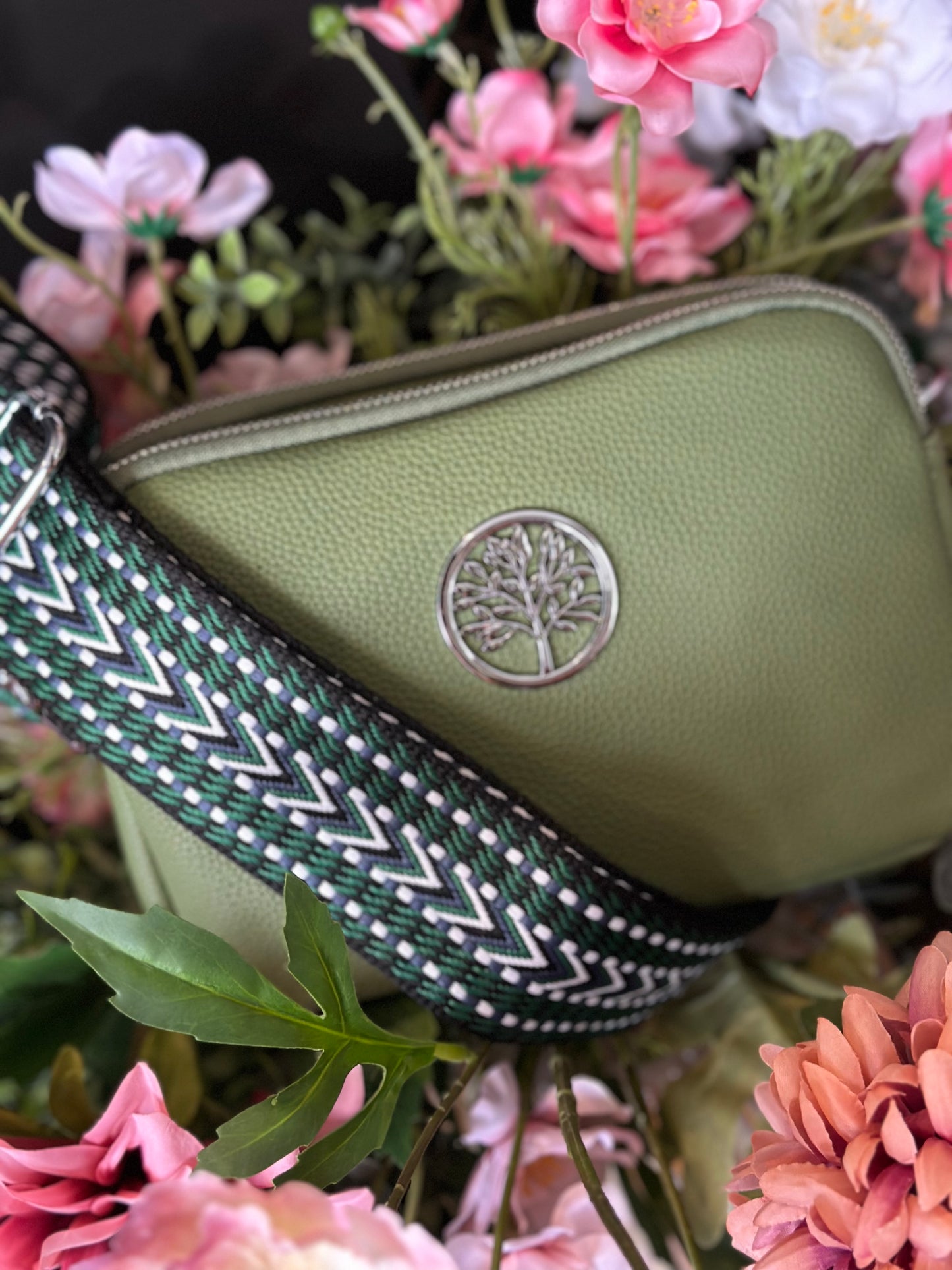Double Compartment Soft Leather Look Crossbody Bag