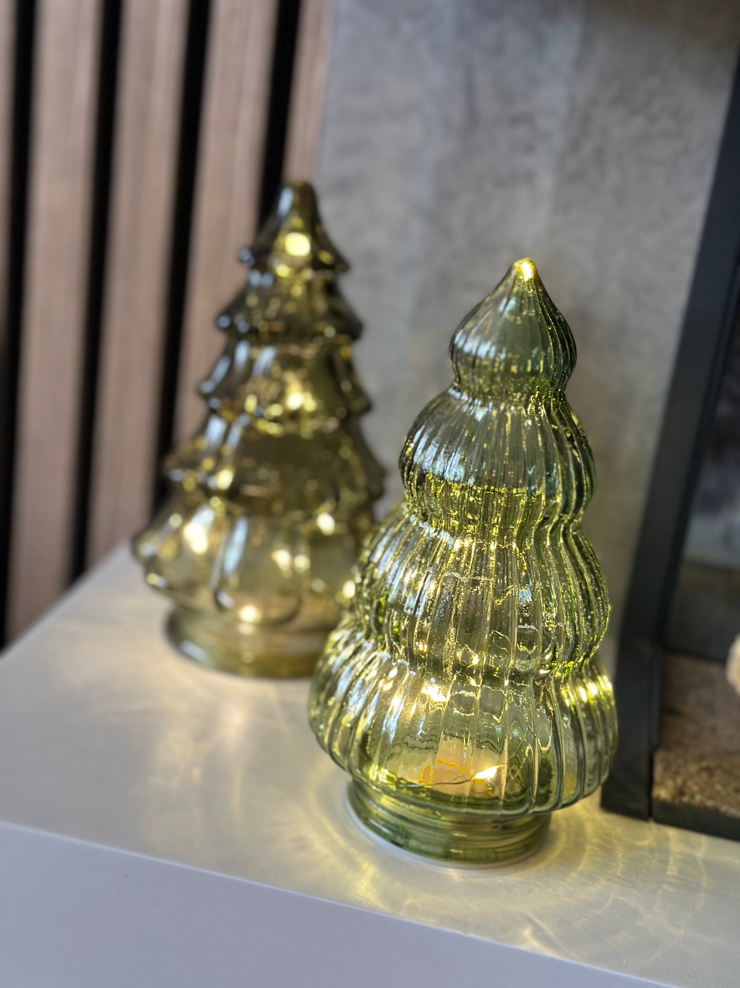 Decorative Green Glass Christmas Trees