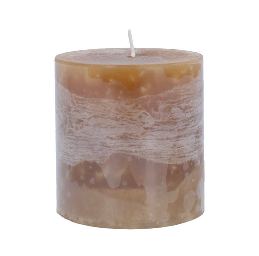 Light Amber Pillar Candle 10cm