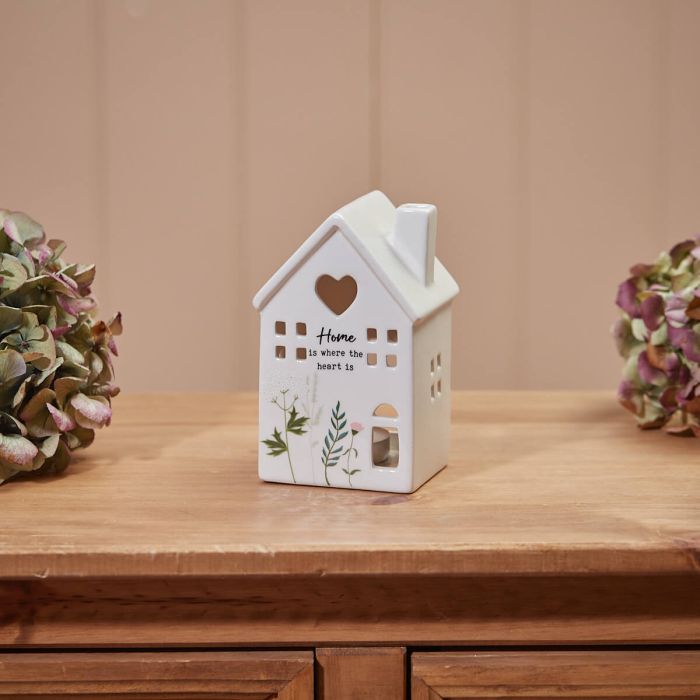Ceramic Home Is Where The Heart is Tealight House