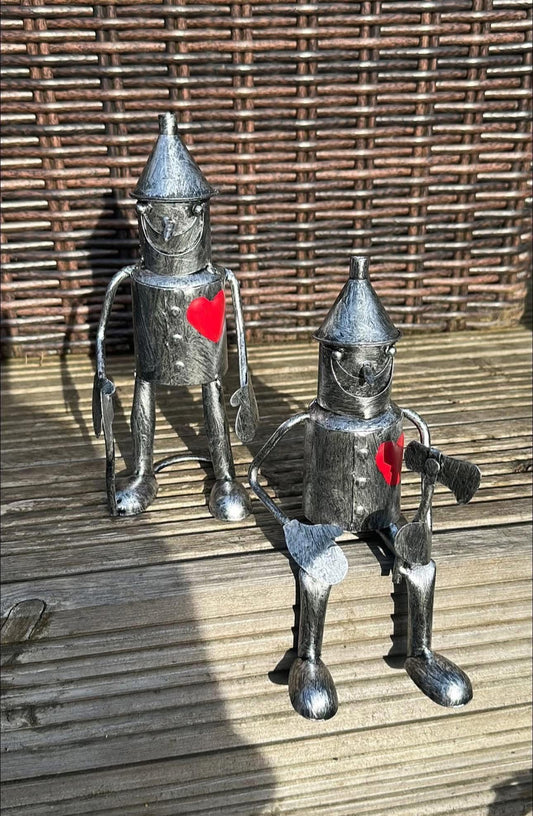 Quirky Standing & Seated Tin Man - Garden Decor