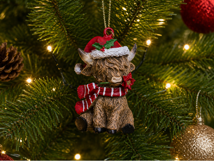 Christmas Highland Cow Tree Hangers Choice of Four