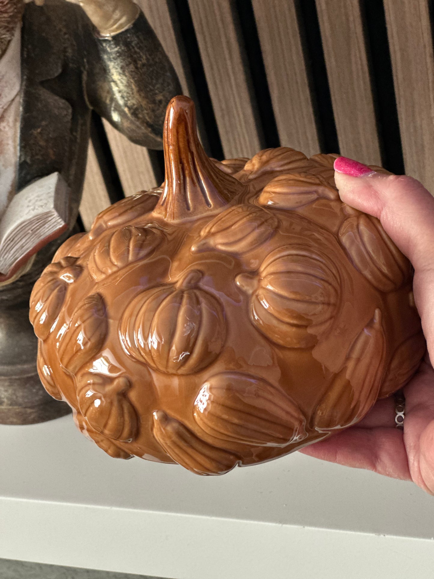 Large Ceramic Orange Pumpkin