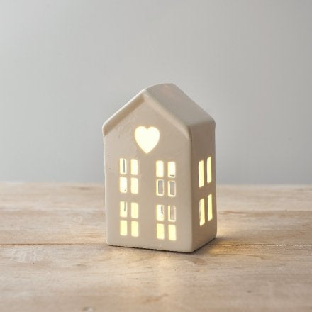 Ceramic Dainty House with Heart and Light
