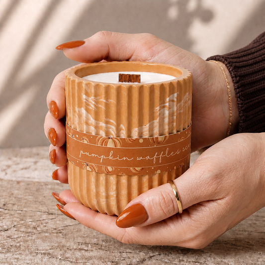 Pumpkin Waffles Scented Soy Wax Candle | Orange Autumn Decor